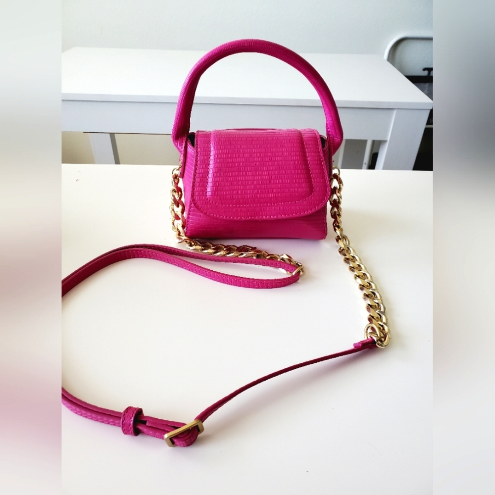 Gold chains, Purple-Pink mini bag
